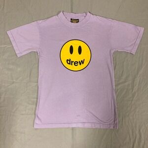 Drew House Mascot Smiley Face T-Shirt Purple Lilac Size S Made in USA
